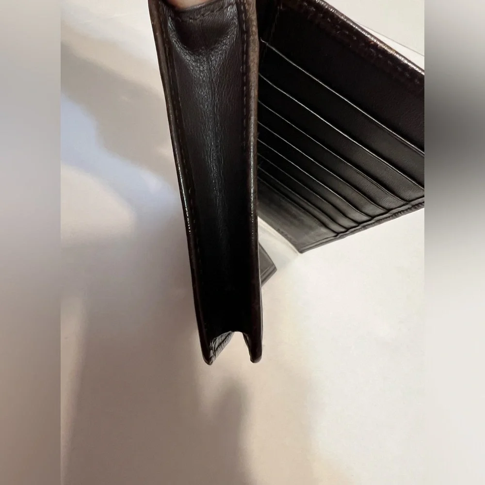 Loewe brown‎ leather anagram bifold long wallet